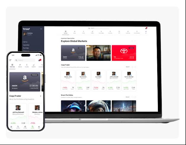 eToro online trading platform and mobile app