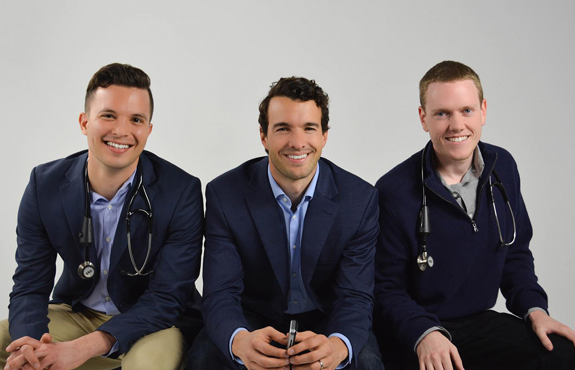 The Founders of Eko Health: Connor Landgraf (middle, CEO), Tyler Crouch (right, Head of Education Product), Jason Bellet (left, Board Member).